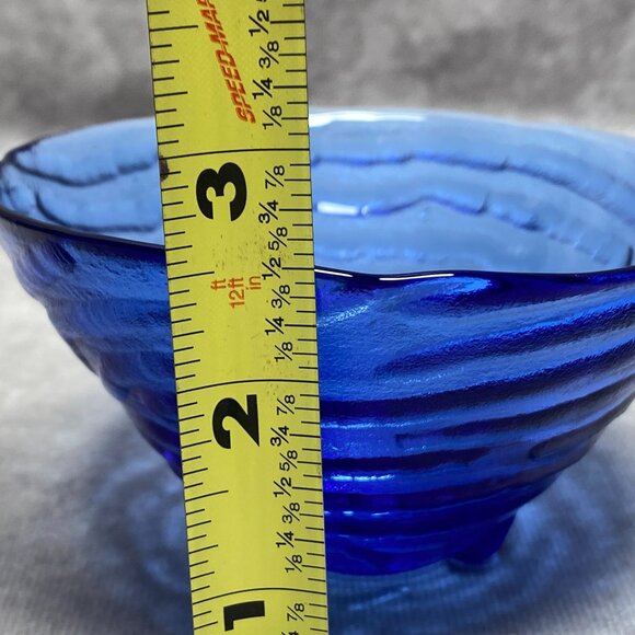 4 MYCO Swirl Textured Footed Glass Bowls Multicolored For Snacks Candy Or Nuts - Picture 4 of 8